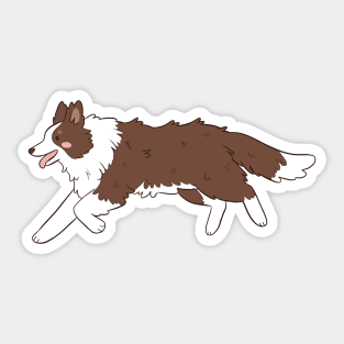 Cute running brown border collie illustration Sticker